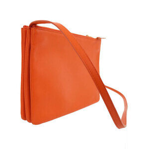 Celine orange Trio bag Lambskin crossbody